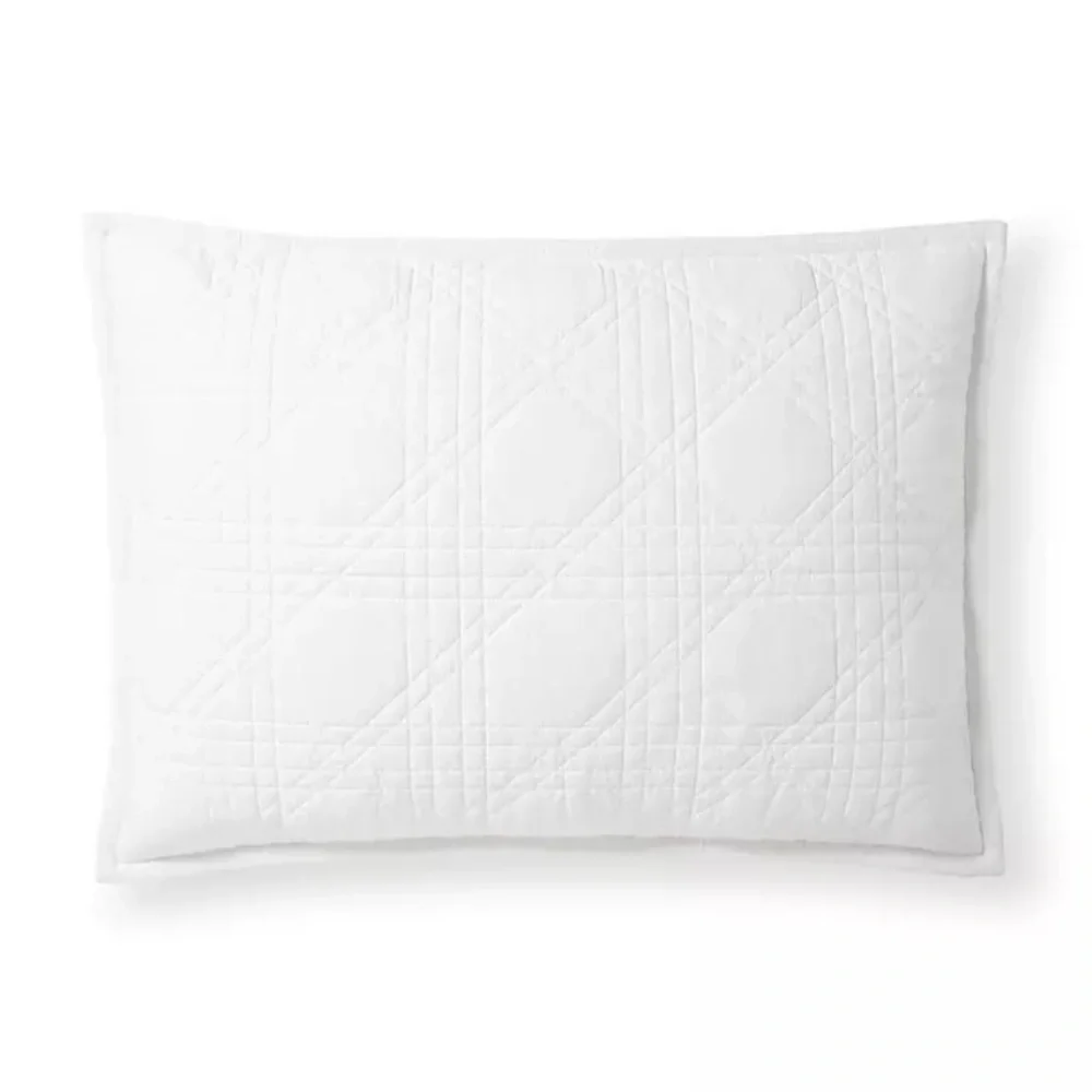 Serena & Lily Pair of Standard Lattice Pillow Shams in White